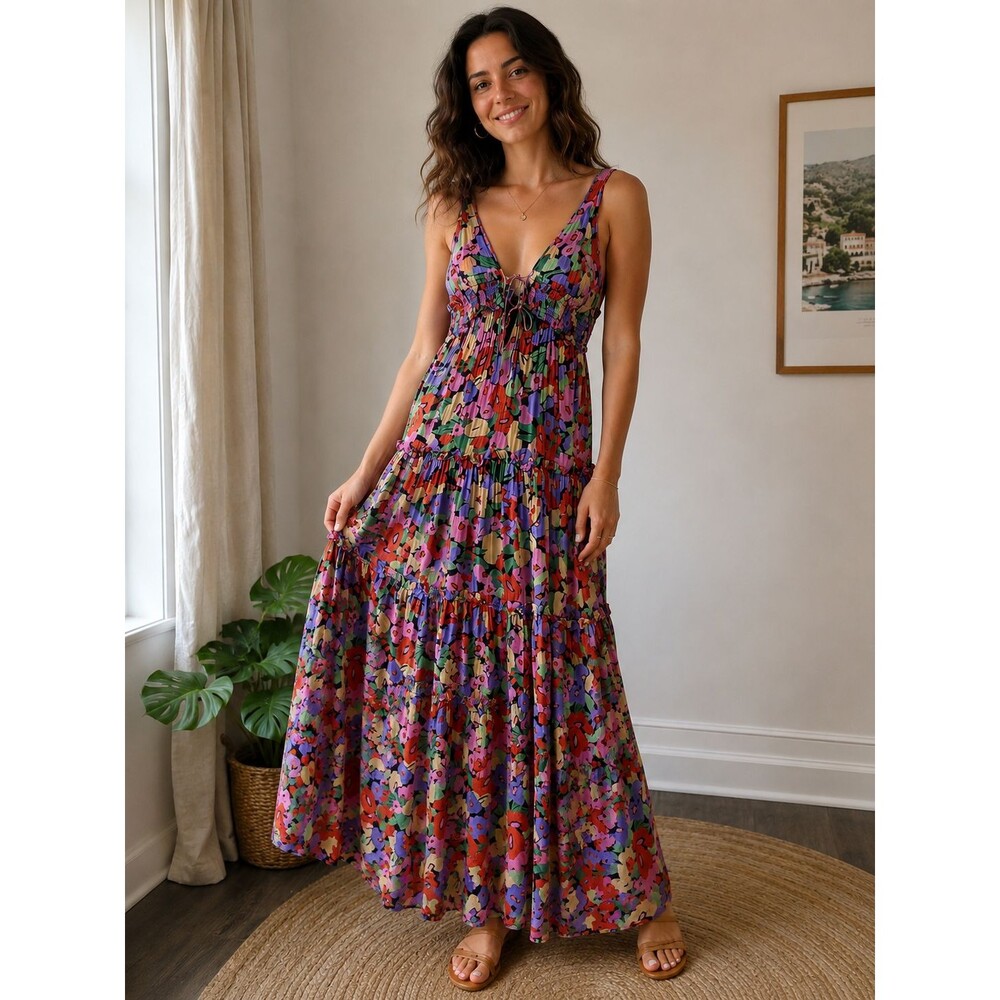 NICHOLAS Myla Silk Blend Floral Maxi Dress Size 6 Australian Designer $595